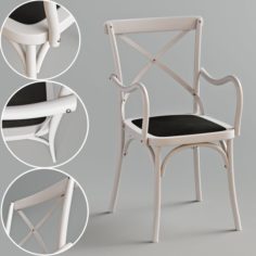 Cross Back Dining Chair With Arms 3D Model