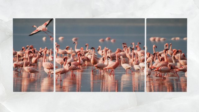 Triptych Wall Art Flamingos 1 3D Model