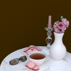 Macaron Tea Set 3D Model