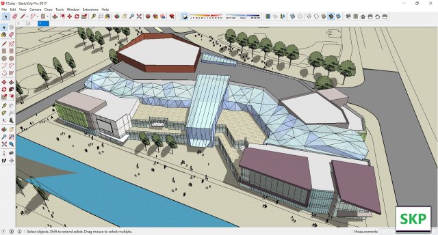 Sketchup Commercial and office complex F5 3D Model