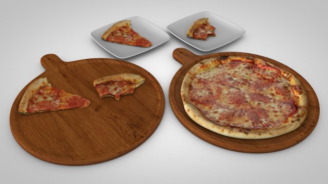 3d Tasty pizza pack 3D Model