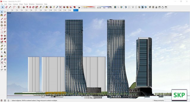 Sketchup Commercial and office complex N2 3D Model