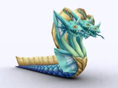 3 Headed fantasy snake – A41 3D Model