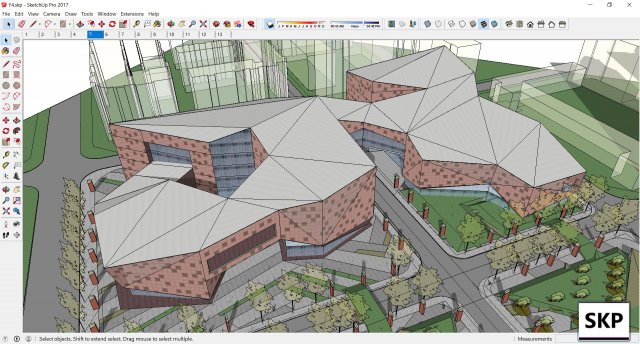 Sketchup Commercial and office complex F4 3D Model