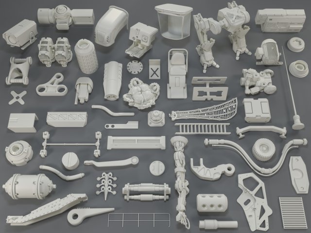 Kit bash55 pieces – collection-11 3D Model