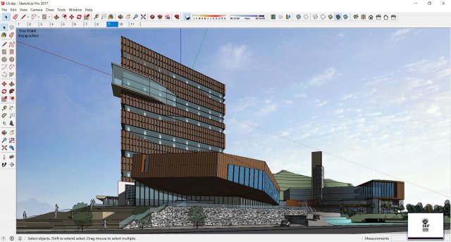 Sketchup Commercial and office complex L6 3D Model