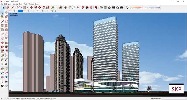 Sketchup Commercial and office complex K5 3D Model