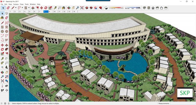 Sketchup Recreational complex B7 3D Model