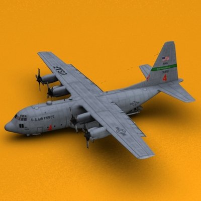 C-130 Fire Tanker 3D Model
