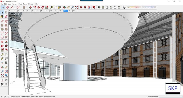 Sketchup Commercial and office complex C4 3D Model