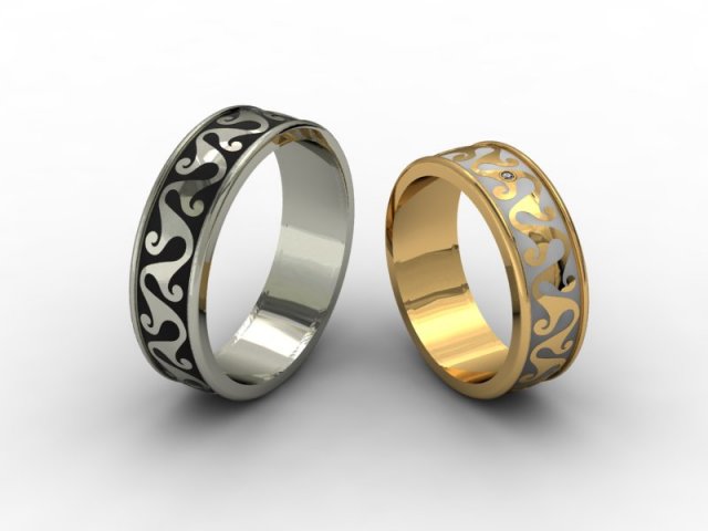 Wedding rings 3D-N – 007 3D Model