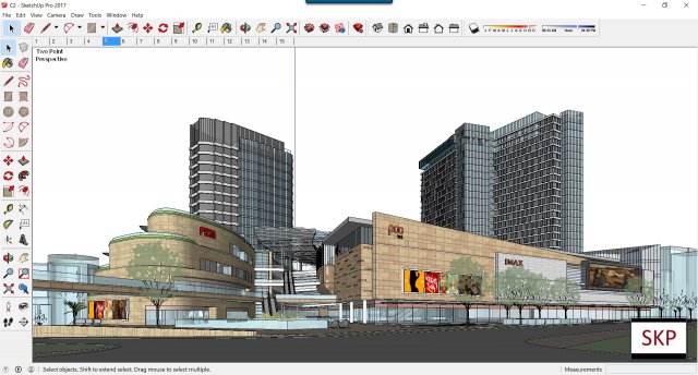 Sketchup Commercial and office complex C2 3D Model