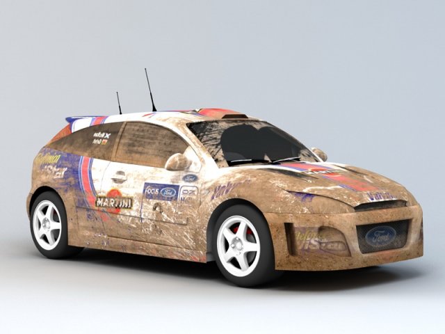 Dirty Rally Car 3D Model