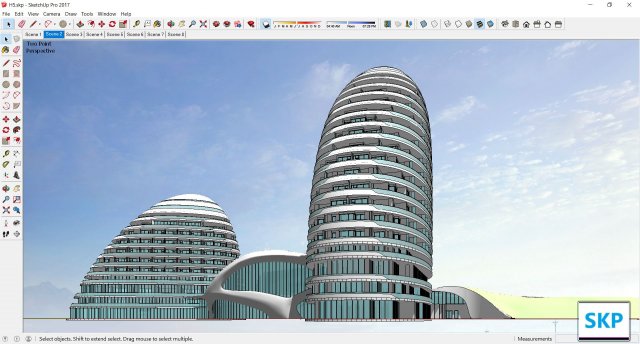 Sketchup Hotel H5 3D Model
