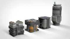 Sci-fi Metal container 3D Model