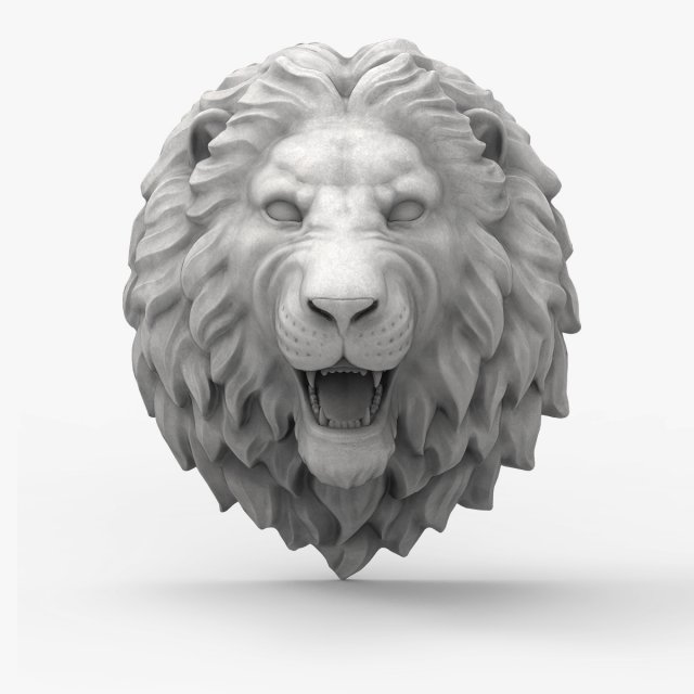 Lion head scupture 3D Model