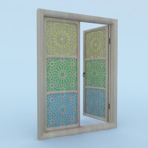 Traditional Moroccan Window 3D Model