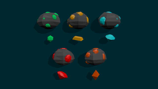Pack Ores Free 3D Model
