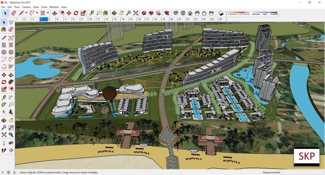 Sketchup Residential complex B5 3D Model