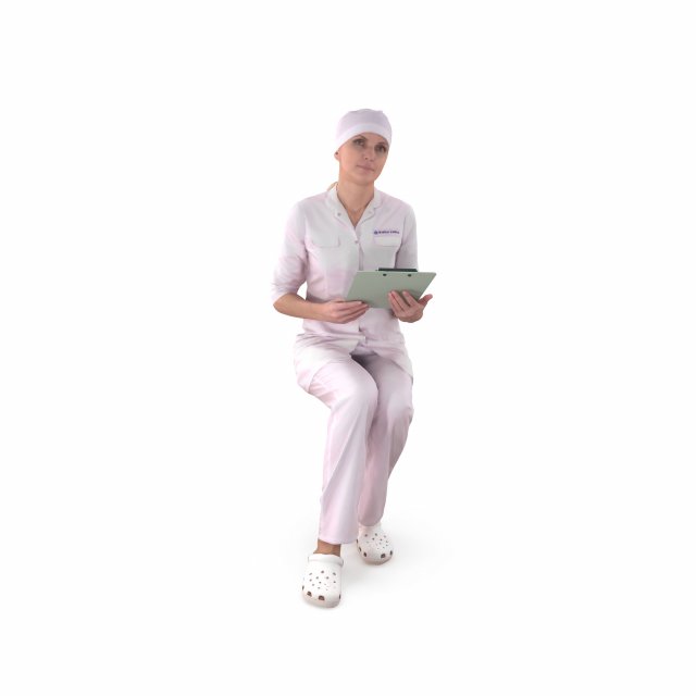 Doctor Female Sitting 3D Model