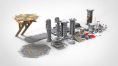 Sci-Fi Elements collection 2 3D Model