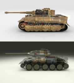 T34-85 Tiger Tank Late Pack with Interior and Engine Bay 3D Model