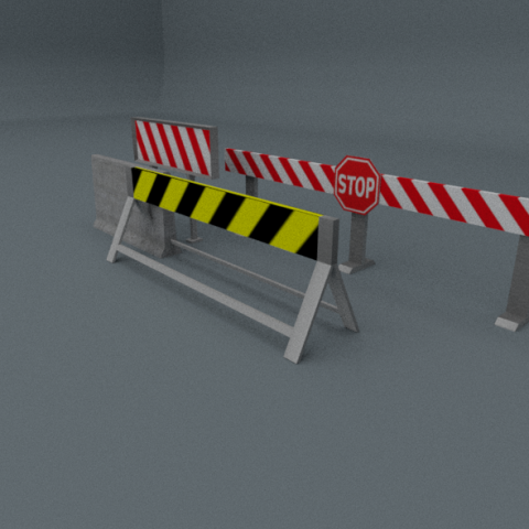 Road Blocks Package 3D Model