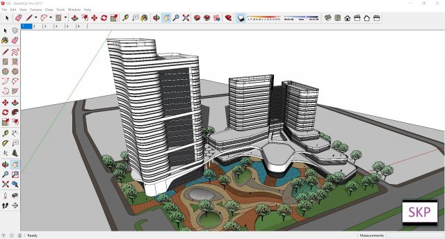 Sketchup hotel complex G8 3D Model