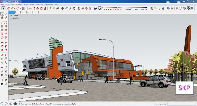 Sketchup bus terminal C2 3D Model