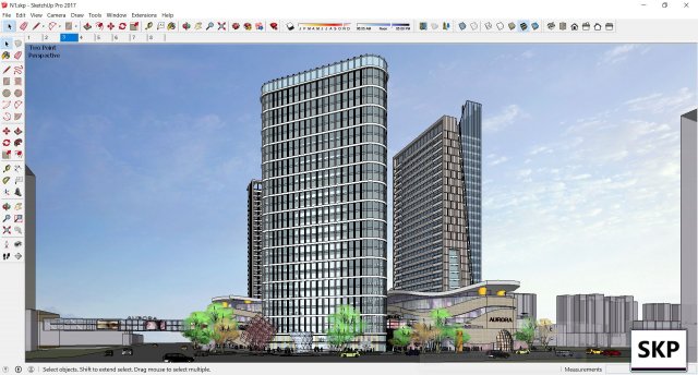Sketchup Commercial and office complex N1 3D Model