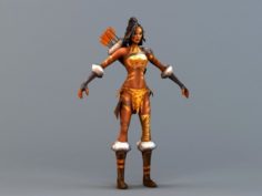 Female Amazon Archer 3D Model