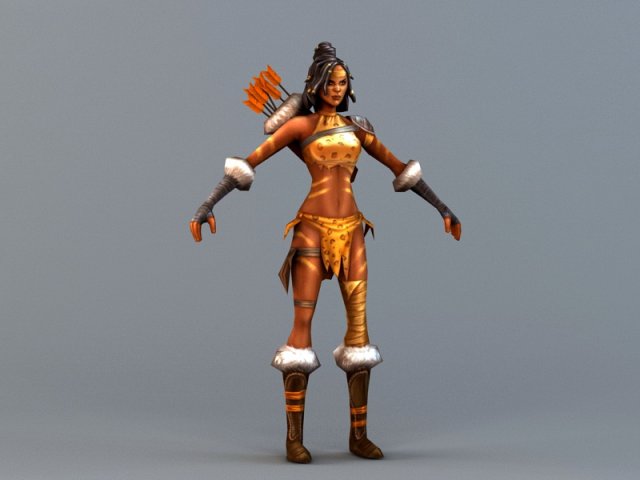 Female Amazon Archer 3D Model