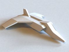 Low Poly Sci-Fi Fighter Craft 3D Model