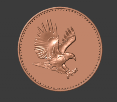 Eagle with flag cion 3D Model