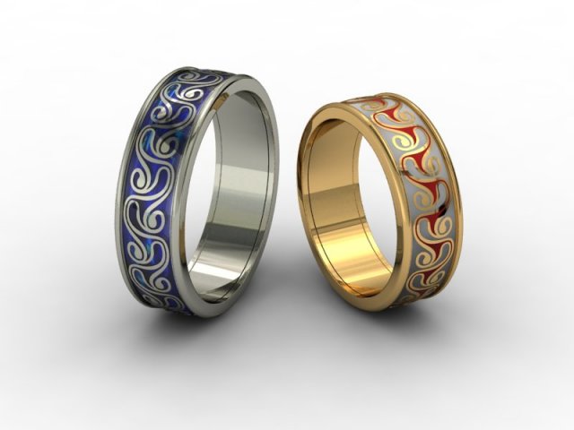 Wedding rings 3D-N-001 3D Model