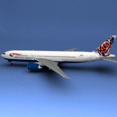 Boeing 777 British Airways Chelsea Rose 3D Model
