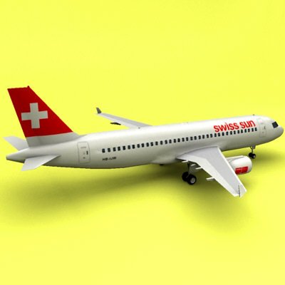 A-320 Swiss Sun Swiss International Air Lines 3D Model