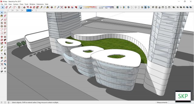 Sketchup residential complex A9 Free 3D Model