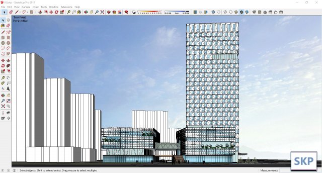 Sketchup Commercial and office complex N5 3D Model