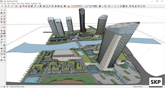 Sketchup residential and commerical and office complex C2 3D Model