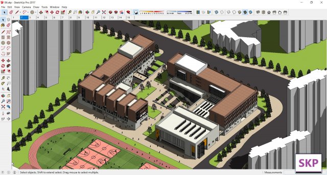 Sketchup College building B6 3D Model