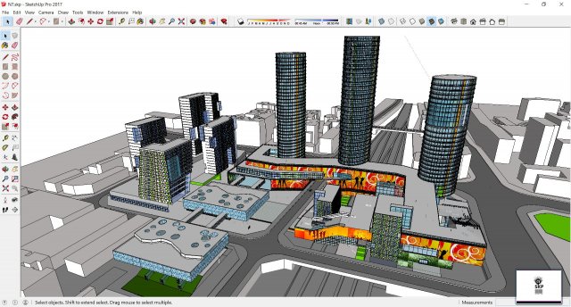 Sketchup Commercial and office complex N7 3D Model
