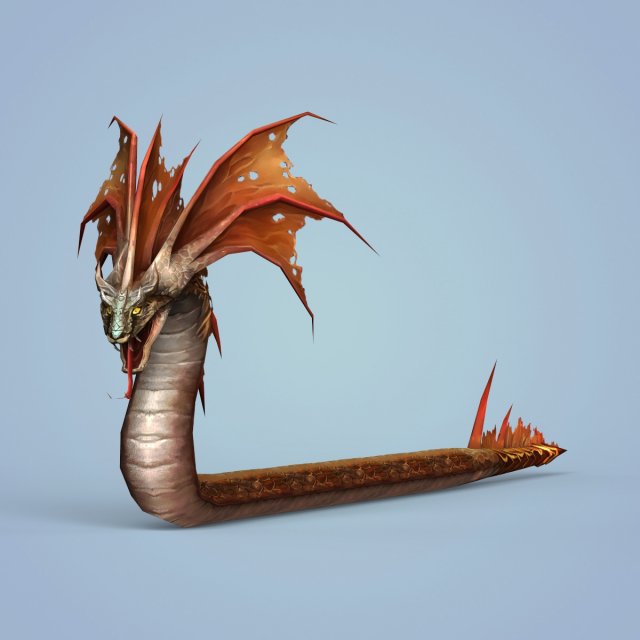 Fantasy Monster Snake 3D Model