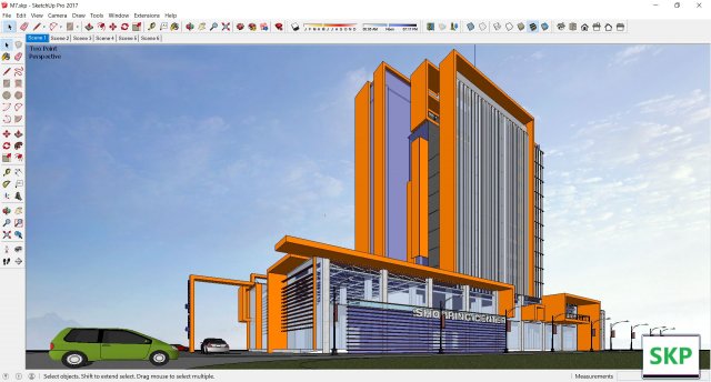 Sketchup Commercial and office complex M7 3D Model