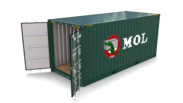 20ft Shipping Container MOL 3D Model