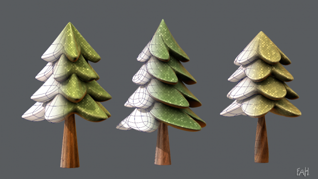 Trees Cartoon V02 3D Model