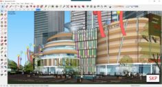 Sketchup Commercial and office complex C6 3D Model