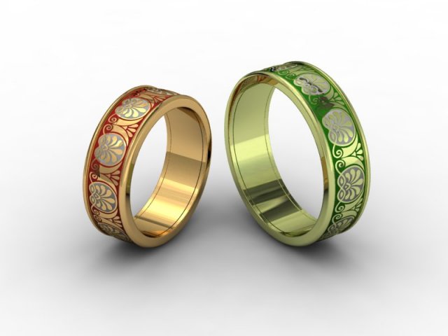 Wedding rings 3D-N- 006 3D Model