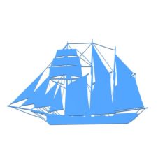 Sailing boat for wall decoration1 3D Model