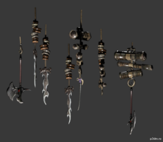 Hanging Weapins 3D Model